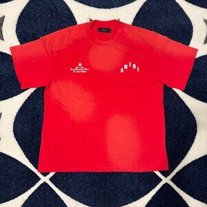 Amiri Collegiate Red Tee Mens Size Small Or Medium